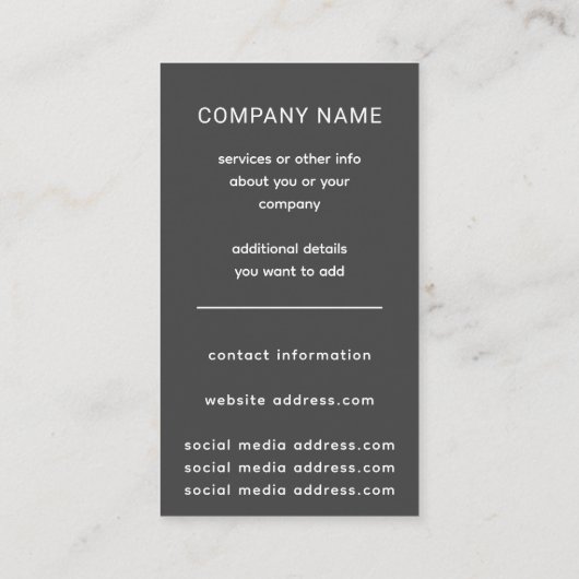 Molten Dreams Visitenkarte (Rückseite)