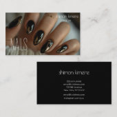 Molten Gold Chrome auf Black Nail Art Visitenkarte (Vorne/Hinten)