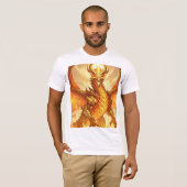 Molten Golden Dragon - Legendäre Fantasy Masterpie T-Shirt (Vorne ganz)