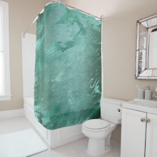 Molten Jade Smarald Green Luxury Marble Duschvorhang