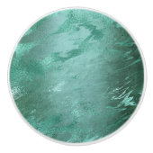Molten Jade | Smarald Green Luxury Marble Keramikknauf (Vorderseite)