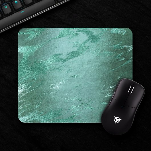 Molten Jade | Smarald Green Luxury Marble Mousepad