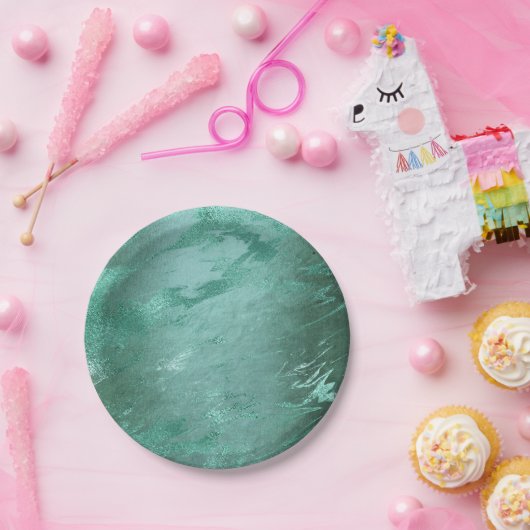 Molten Jade | Smarald Green Luxury Marble Pappteller (Party)