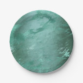 Molten Jade | Smarald Green Luxury Marble Pappteller (Vorderseite)