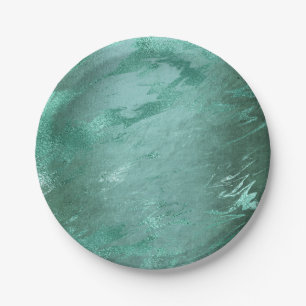 Molten Jade Smarald Green Luxury Marble Pappteller