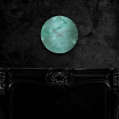 Molten Jade | Smarald Green Luxury Marble Runde Wanduhr
