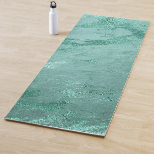 Molten Jade   Smarald Green Luxury Marble Yogamatte