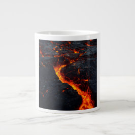 Molten Lava Stone Pour Earthy Brutalism Jumbo-Tasse