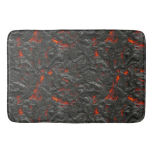 Molten Lava Vulkan schwarz und rot Badematte