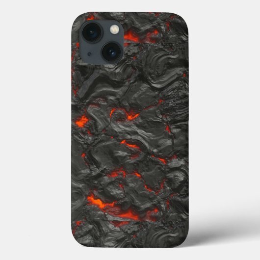 Molten Lava Vulkan schwarz und rot Case-Mate iPhone Hülle (Rückseite)