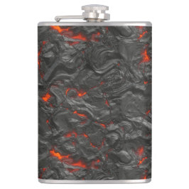 Molten Lava Vulkan schwarz und rot Flachmann