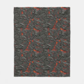 Molten Lava Vulkan schwarz und rot Fleecedecke (Vorderseite)