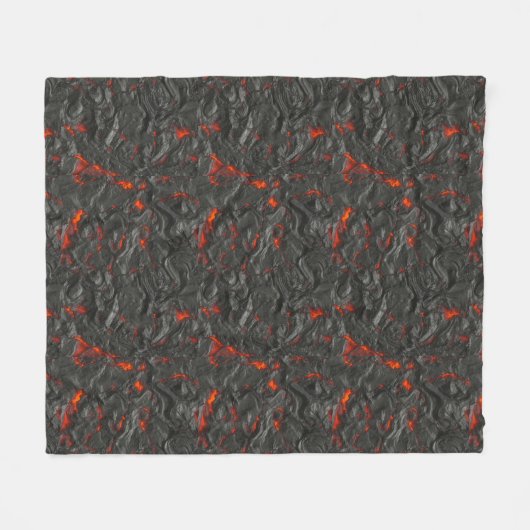 Molten Lava Vulkan schwarz und rot Fleecedecke (Vorderseite (Horizontal))