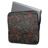 Molten Lava Vulkan schwarz und rot Laptopschutzhülle (Vorderseite Links)