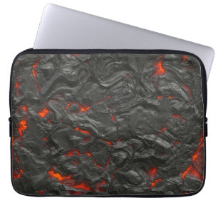 Molten Lava Vulkan schwarz und rot Laptopschutzhülle