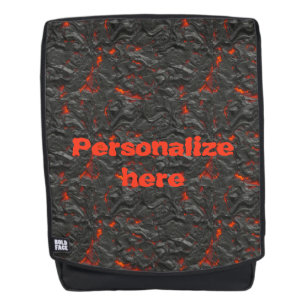 Molten Lava Vulkan schwarz und rot Rucksack