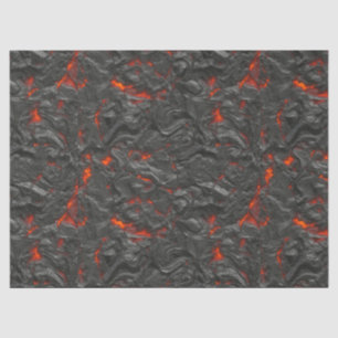 Molten Lava Vulkan schwarz und rot Seidenpapier
