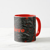 Molten Lava Vulkan schwarz und rot Tasse (VorderseiteRechts)