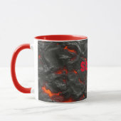 Molten Lava Vulkan schwarz und rot Tasse (Links)