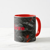 Molten Lava Vulkan schwarz und rot Tasse (VorderseiteRechts)