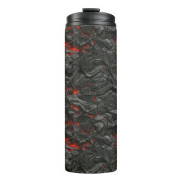 Molten Lava Vulkan schwarz und rot Thermosbecher