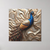 Molten Metallic Bas-Relief Majestic Peacock Leinwanddruck (Vorderseite)