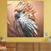 Molten Metallic Copper Gold Silver Cockatoo Parrot Leinwanddruck (Insitu (Wohnzimmer))
