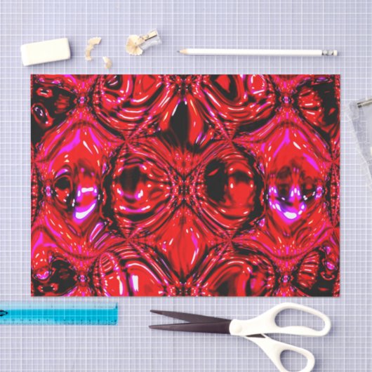 'Molten Red' Abstract Tissue Paper Seidenpapier (Handwerk)