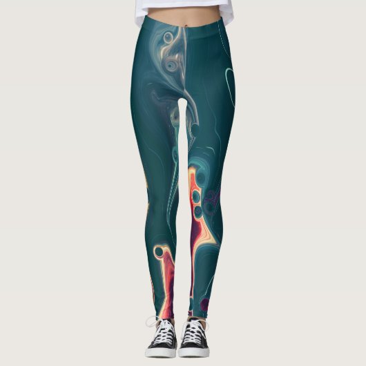 Molten Waves in Midnight Motion Leggings (Vorderseite)