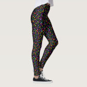 molticfarbene Konfetti auf schwarzen Mardi-Gras Leggings (Rechts)