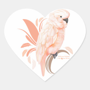 Moluccan Cockatoo Herz-Aufkleber