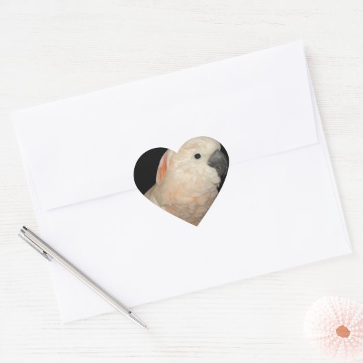Moluccan Cockatoo Parrot Design Herz-Aufkleber (Umschlag)