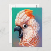 Moluccan Cockatoo realistisches Gemälde Postkarte (Vorne/Hinten)