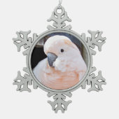Moluccan Cockatoo Schneeflocken Zinn-Ornament (Vorderseite)