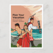 Moluccan Dance Cakalele Indonesia Travel Postkarte (Vorderseite)