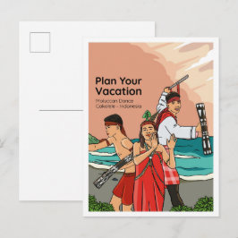 Molukkischer Tanz Cakalele Indonesien Reise Postkarte