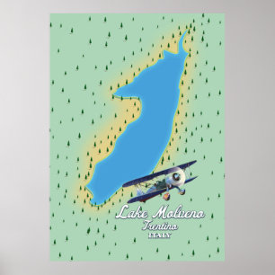 Molveno-See Italien Seekarte Poster