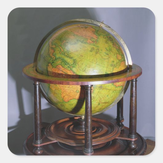 Molyneux Globe Quadratischer Aufkleber (Vorderseite)
