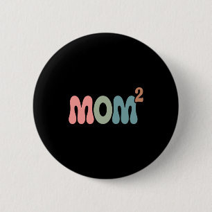 Mom2 Mom im Quadrat Mutter von Zwillingen Mama Müt Button