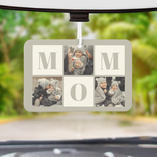 Mom 3 Photo Collage Gray Autolufterfrischer