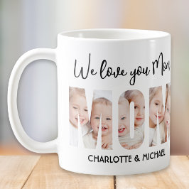 Mom 3 Photos Cutout Letters Kaffeetasse