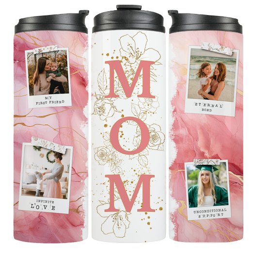 Mom 4 Photo Snapshots Coffee Travel Tumbler Mug Thermosbecher