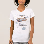 Mom Airplane Time Flies 1st Birthday T-Shirt (Vorderseite)
