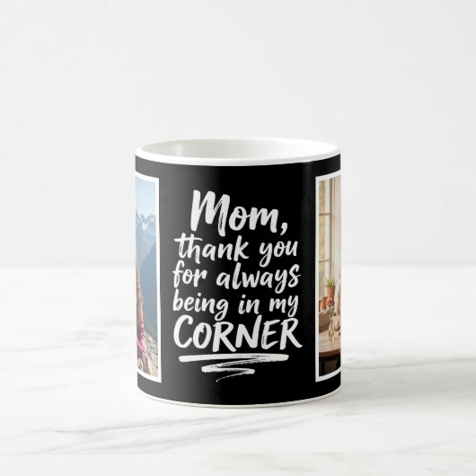 Mom Always In My Corner Brush Script 2 Photo Black Kaffeetasse (Mittel)