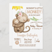 Mom and baby monkey baby shower invitation. einladung (Vorne/Hinten)
