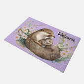 Mom and Baby Otter Fußmatte (Schrägansicht)