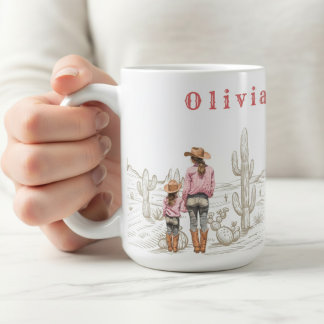 Mom and daughter CowGirls Gift 15oz Kaffeetasse