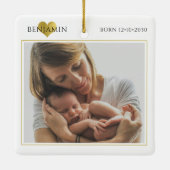 Mom And Newborn Photo Keramikornament (Rückseite)