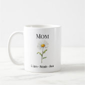 Mom April Birth Flower with Kids Names Kaffeetasse (Links)