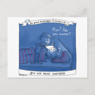 Mom, are you awake? Postcard Postkarte